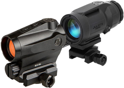 Sig Sauer Electro-Optics SORJ5X201 Romeo5XDR and Juliet5 Micro Combo Kit Black 1x/5x 20 mm x 24 mm 2 MOA Red Dot/65 MOA Circle Multi Reticle