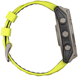 Garmin 0100290720 Fenix 8 Solar Yellow/Graphite Band Sunlight-Visible/Transflective MIP Display Compatible w/ iPhone/Android