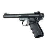 Hogue 82060 Rubber Grip Black with Finger Grooves & Right Hand Finger Rest for Ruger Mark II, III