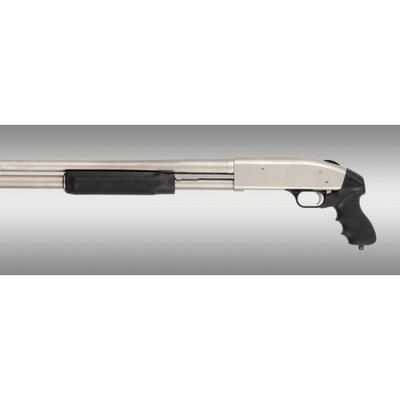 Hogue 05015 OverMolded Tamer Pistol Grip & Forend Black Rubber with Finger Grooves, Polymer Forend for Mossberg 500 12 Gauge