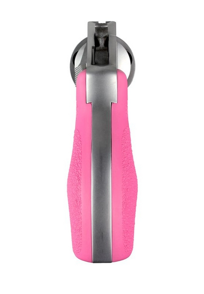 Hogue 61007 Rubber Bantam Cobblestone Pink Rubber with Finger Grooves for S&W J Frame with Round Butt