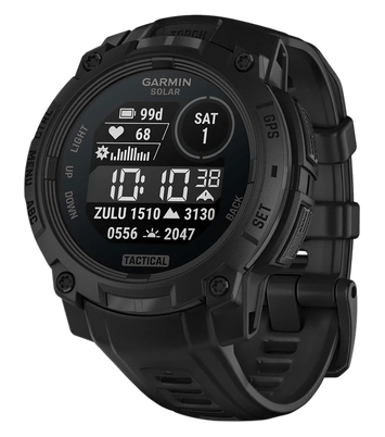 Garmin 0100293450 Instinct 3 Tactical Edition Black Band Sunlight-Visible/Transflective MIP Display Compatible w/ iPhone/Android