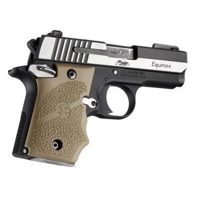 Hogue 98083 Rubber Grip Flat Dark Earth with Finger Grooves for Sig P938 with Ambidextrous Safety