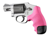 Hogue 60027 OverMolded Tamer Cobblestone Pink Rubber with Finger Grooves for S&W J Frame Centennial with Round Butt, Bodyguard