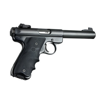 Hogue 82060 Rubber Grip Black with Finger Grooves & Right Hand Finger Rest for Ruger Mark II, III
