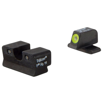 Trijicon 600751 HD Night Sights- Springfield XD-S, XD-E  Black | Green Tritium Yellow Outline Front Sight Green Tritium Black Outline Rear Sight