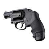 Hogue 60020 OverMolded Tamer Cobblestone Black Rubber with Finger Grooves for S&W J Frame Centennial with Round Butt, Bodyguard