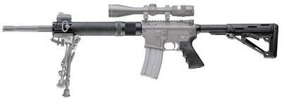 Hogue 15078 OverMolded Stock Kit Black Synthetic for AR-15, M16 Includes Rifle Length Forend & Finger Groove Grip