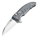 Hogue 24162 X1 MicroFlip 2.75" Folding Wharncliffe Plain Tumble Polish Tumble Polish CPM 154 SS Blade/Matte Gray Anodized Aluminum Handle Includes Pocket Clip