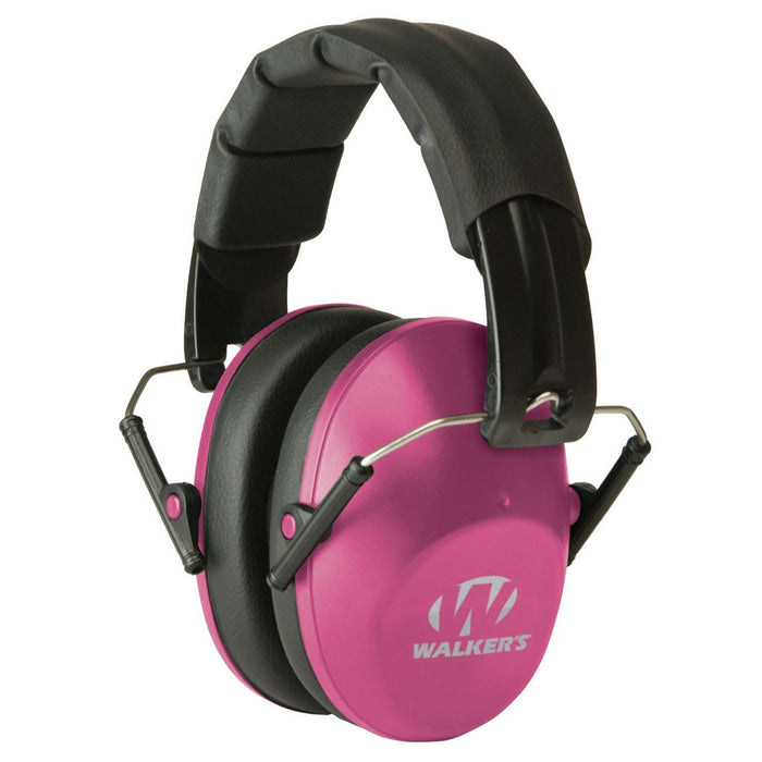 Walker's GWPFPM1PNK Pro Low Profile Passive Muff 22 dB Over the Head Pink/Black Polymer