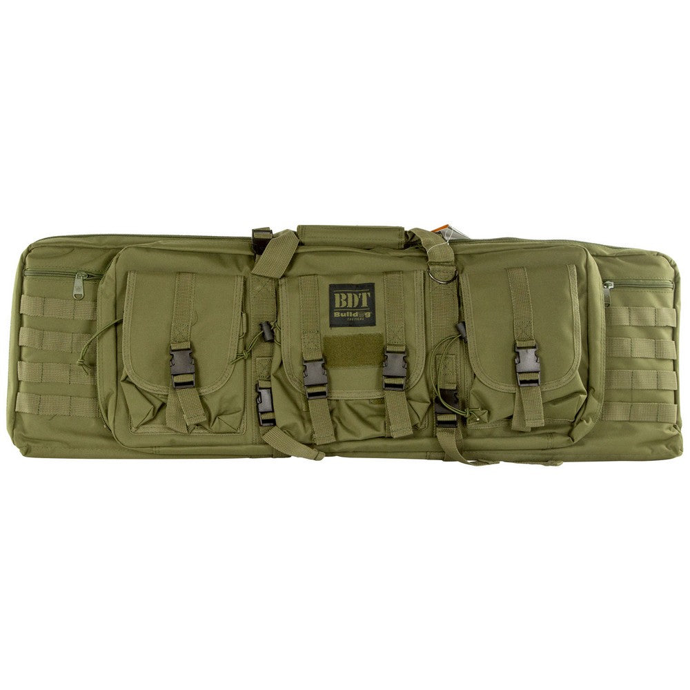 Bulldog BDT4037G BDT Tactical Single Green Nylon, 3 Accessory Pockets, Deluxe Padded Backstraps, Lockable Zippers & Padded