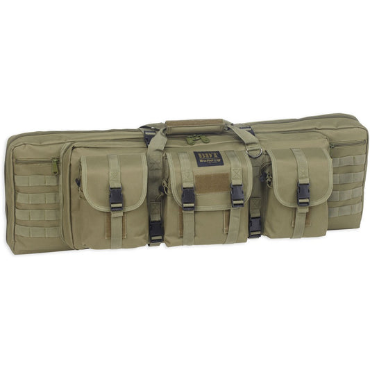 Bulldog BDT6043G BDT Tactical Double 43" Green Nylon, 3 Accessory Pockets, Deluxe Padded Backstraps Lockable Zippers, Padded Internal Divider