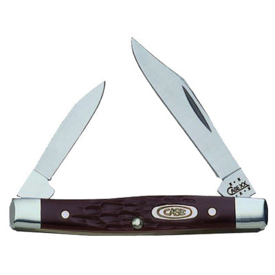 Case 00083 Pen Small 2"/1.47" Folding Clip/Pen Plain As-Ground Stainless Steel Blade Brown Jigged Synthetic Handle