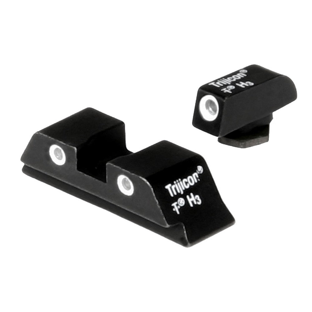 Trijicon 600210 Bright & Tough Night Sights- Glock Standard Frames  Black | Green Tritium White Outline Front Sight Green Tritium White Outline Rear Sight