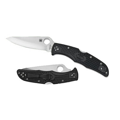 Spyderco C10PBK Endura 4 Lightweight 3.80" Folding Drop Point Plain VG-10 SS Blade/Black  Textured FRN Handle Includes Pocket Clip