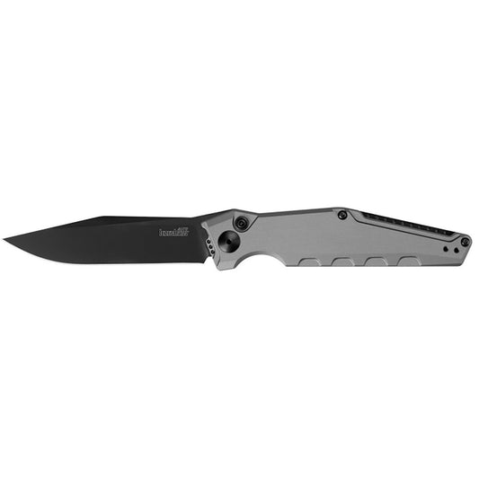 Kershaw 7900GRYBLK Launch 7 3.75" Folding Clip Point Drop Point Plain Black DLC CPM 154 SS Blade Gray Anodized Aluminum Handle Includes Pocket Clip