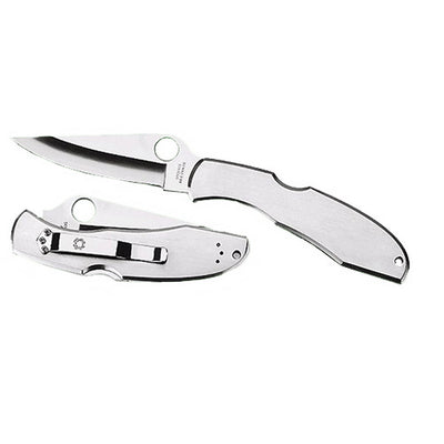 Spyderco C10P Endura II  3.88" Folding Drop Point Plain VG-10 Stainless Steel Blade/Stainless Handle