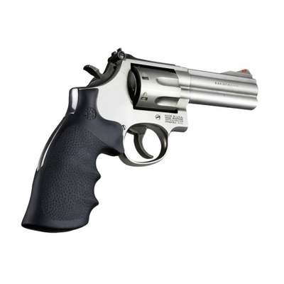 Hogue 19002 Conversion Monogrip Black Rubber with Finger Grooves for S&W K, L Frame with Round Butt