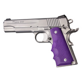 Hogue 45006 OverMolded Grip Cobblestone Purple Rubber with Finger Grooves for 1911 Government