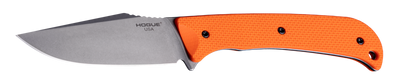 Hogue 35860 Extrak 3.30" Fixed Clip Point Plain Stone Tumbled CPM M4 Tool Steel Blade, Blaze Orange Textured G10 Scales Handle