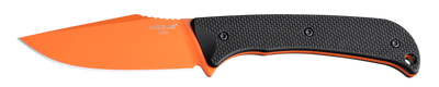 Hogue 35864 Extrak 3.30" Fixed Clip Point Plain Blaze Orange Cerakote CPM M4 Tool Steel Blade, Black Textured G10 Scales Handle