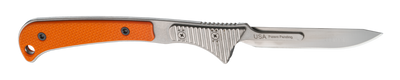 Hogue 35874 Expel 2.050" Fixed High Carbon Steel Blade, Orange G10 Scales/SS Handle, Includes 3 #60 & 2 #70 blades.
