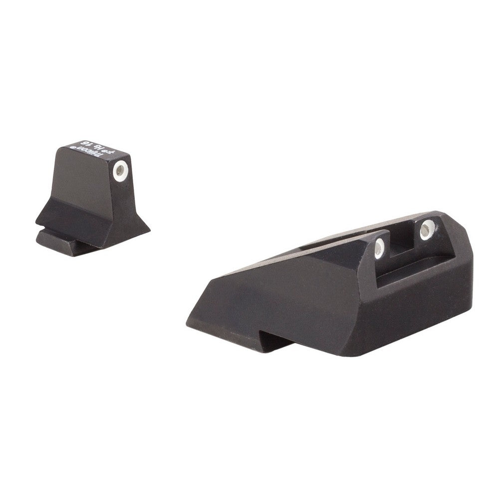 Trijicon 600900 Suppressor/Optic Height Sights- Smith & Wesson M&P/ M&P 2.0  Black | Green Tritium White Outline Front Sight Green Tritium White Outline Rear Sight