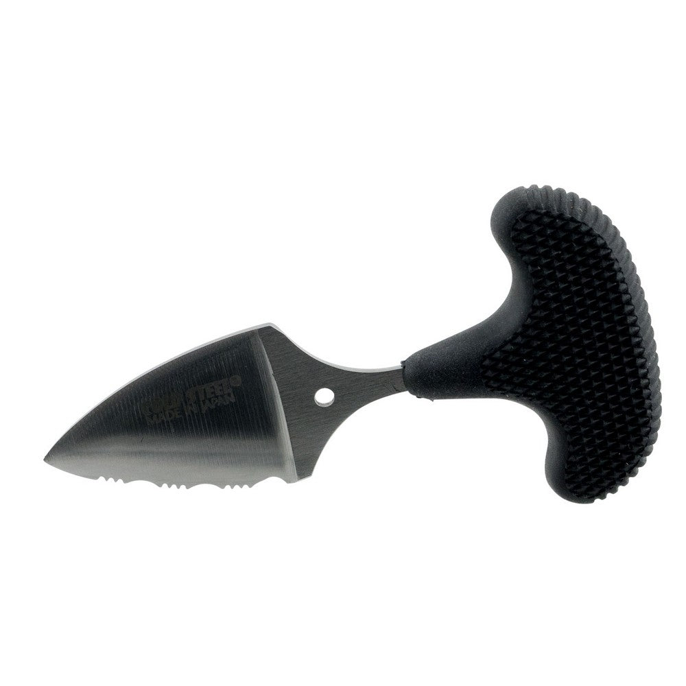 Cold Steel 43NS Mini Pal 1" Fixed Serrated Japanese AUS-8A SS Blade Black Synthetic Rubber Handle