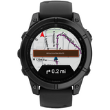 Garmin 0100302502 Fenix E AMOLED Edition Stainless Steel/Black Band AMOLED Display Compatible w/ iPhone/Android