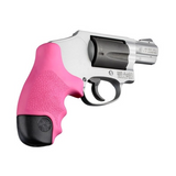 Hogue 60027 OverMolded Tamer Cobblestone Pink Rubber with Finger Grooves for S&W J Frame Centennial with Round Butt, Bodyguard