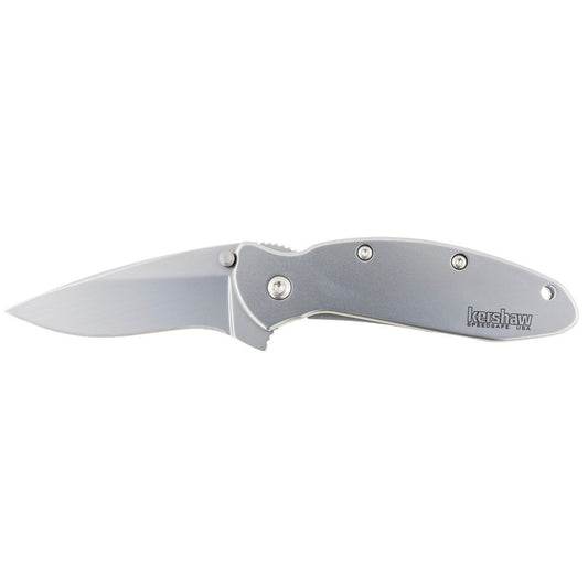 Kershaw 1620FL Scallion  2.40" Folding Drop Point Plain Bead Blasted 420HC SS Blade/Bead Blasted 410 Stainless Steel Handle Includes Pocket Clip