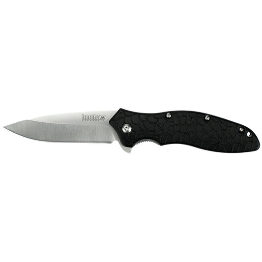 Kershaw 1830 OSO Sweet  3" Flipper Drop Point Plain Satin 8Cr13MoV SS Blade, Black GFN Handle, Includes Pocket Clip