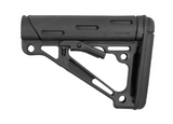 Hogue 15040 OverMolded Collapsible Buttstock made of Synthetic Material with Black Finish & Overmolded Rubber for Mil-Spec AR-15, M16