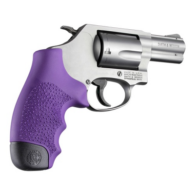 Hogue 60006 OverMolded Monogrip Cobblestone Purple Rubber with Finger Grooves for S&W J Frame with Round Butt
