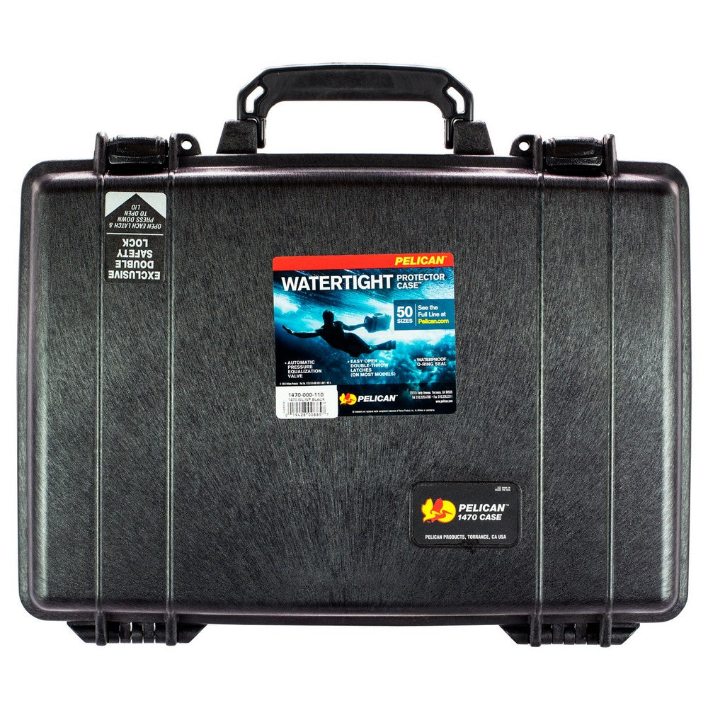 Pelican 1470000110 Protector Laptop Case Black 16" Interior 15.70" x 10.70" x 3.90" Polymer