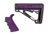 Hogue 15655 OverMolded 2-Piece Kit Purple OverMolded Rubber Black Synthetic Collapsible for AR-15, M16, M4
