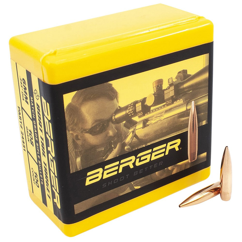 Berger Bullets 24431 Target Match Grade 6mm .243 108 gr Boat Tail 100 Per Box