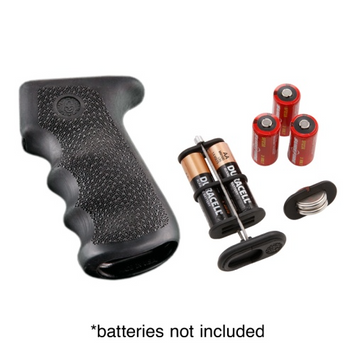 Hogue 74010 Rubber Grip Cobblestone Black Rubber with Finger Grooves & Storage for AK-47, AK-74 (Batteries Not Included)