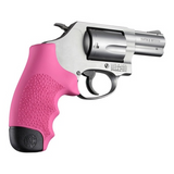 Hogue 60007 OverMolded Monogrip Cobblestone Pink Rubber with Finger Grooves for S&W J Frame with Round Butt