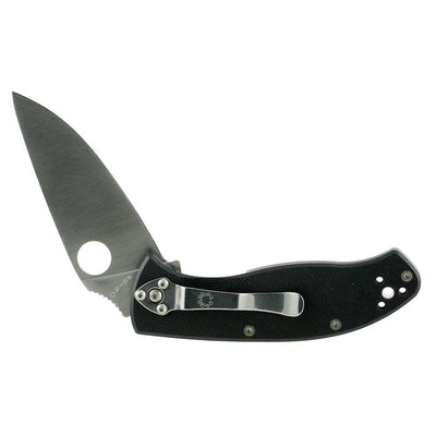 Spyderco C122GP Tenacious  3.39" Folding Drop Point Plain 8Cr13MoV SS Blade Black G10 Handle Includes Pocket Clip