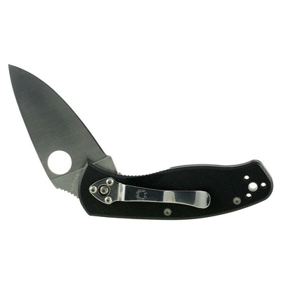 Spyderco C136GP Persistence  2.77" Folding Drop Point Plain 8Cr13MoV SS Blade Black G10 Handle Includes Pocket Clip