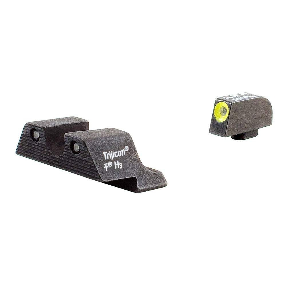 Trijicon 600540 HD Night Sights- Glock Standard Frames  Black | Green Tritium Yellow Outline Front Sight Green Tritium Black Outline Rear Sight