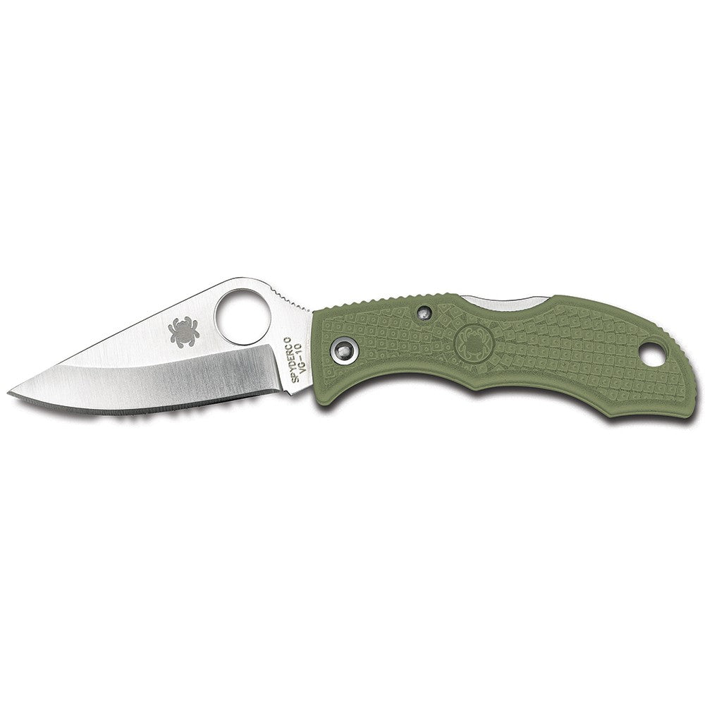 Spyderco LFGP3 Ladybug 3  1.94" Folding Clip Point Plain VG-10 SS Blade Foliage Green FRN Handle