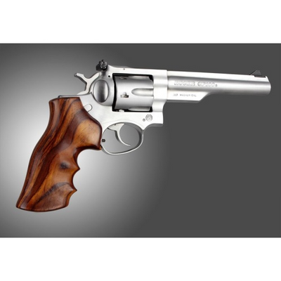 Hogue 80800 Fancy Hardwood Brown Cocobolo Hardwood with Finger Grooves for Ruger GP100, Super Redhawk