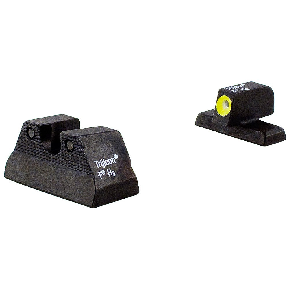 Trijicon 600596 HD Night Sights- H&K USP  Black | Green Tritium Yellow Outline Front Sight Green Tritium Black Outline Rear Sight