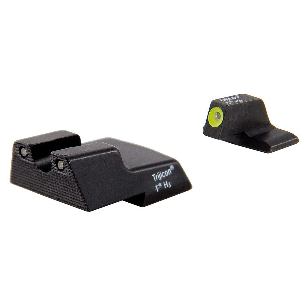 Trijicon 600602 HD Night Sights- H&K  Black | Green Tritium Yellow Outline Front Sight Green Tritium Black Outline Rear Sight