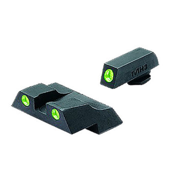 Meprolight USA 102263101 Tru-Dot Sight Set Fixed Green Tritium Front & Rear/ Black Frame, Compatible w/Glock 26/27 Front Post/Rear Dovetail Mount