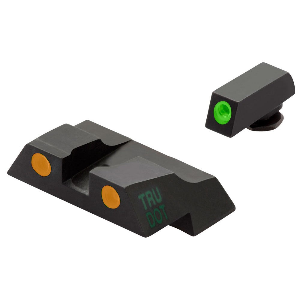 Meprolight USA 102263301 Tru-Dot Sight Set Green Tritium Front/Orange Tritium Rear/Black Frame, Compatible w/Glock 26/27 Front Post/Rear Dovetail Mount