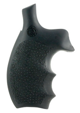 Hogue 62000 Rubber Bantam Black Rubber Pistol Grip with Finger Grooves for S&W K, L Frame with Round Butt