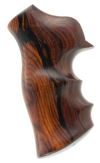 Hogue 80800 Fancy Hardwood Brown Cocobolo Hardwood with Finger Grooves for Ruger GP100, Super Redhawk